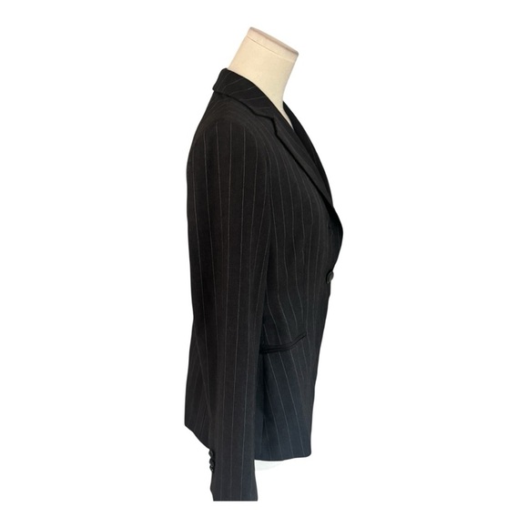 Giorgio Armani Charcoal Gray Black Pinstripe Blazer Sz 42 6 Italy Business Work - Picture 2 of 13